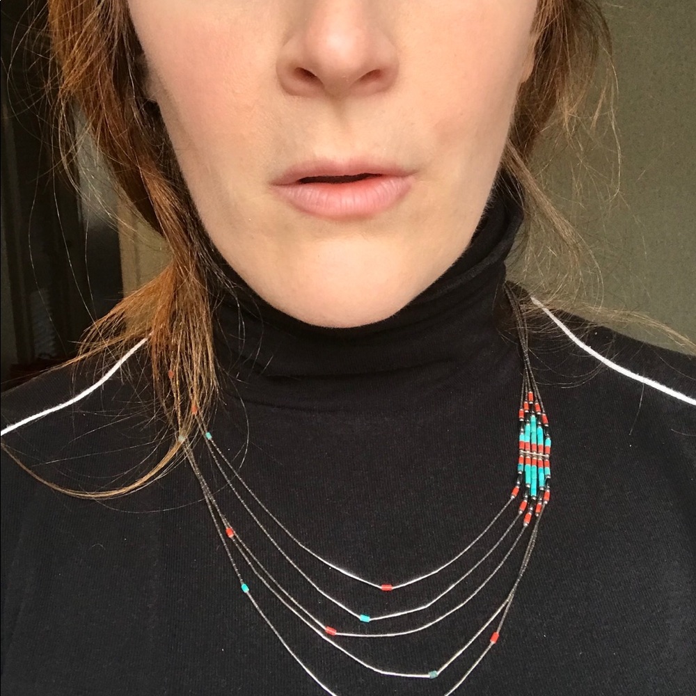 Native American Santa Fe Silver/Turquoise Necklace